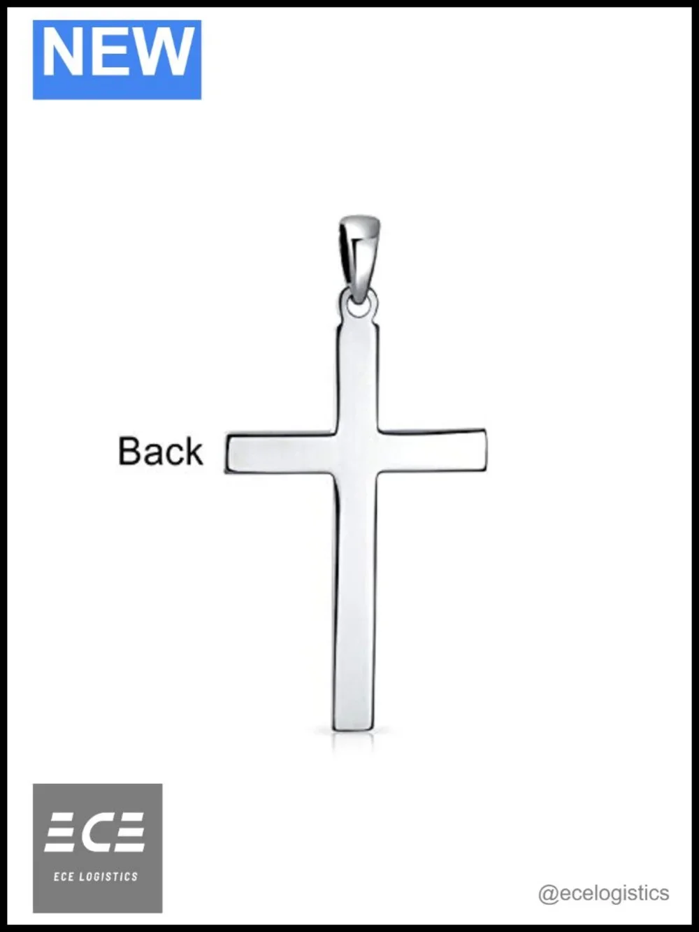 925 Sterling Silver Cross Pendant Necklace Adjustable 16-18 Inch